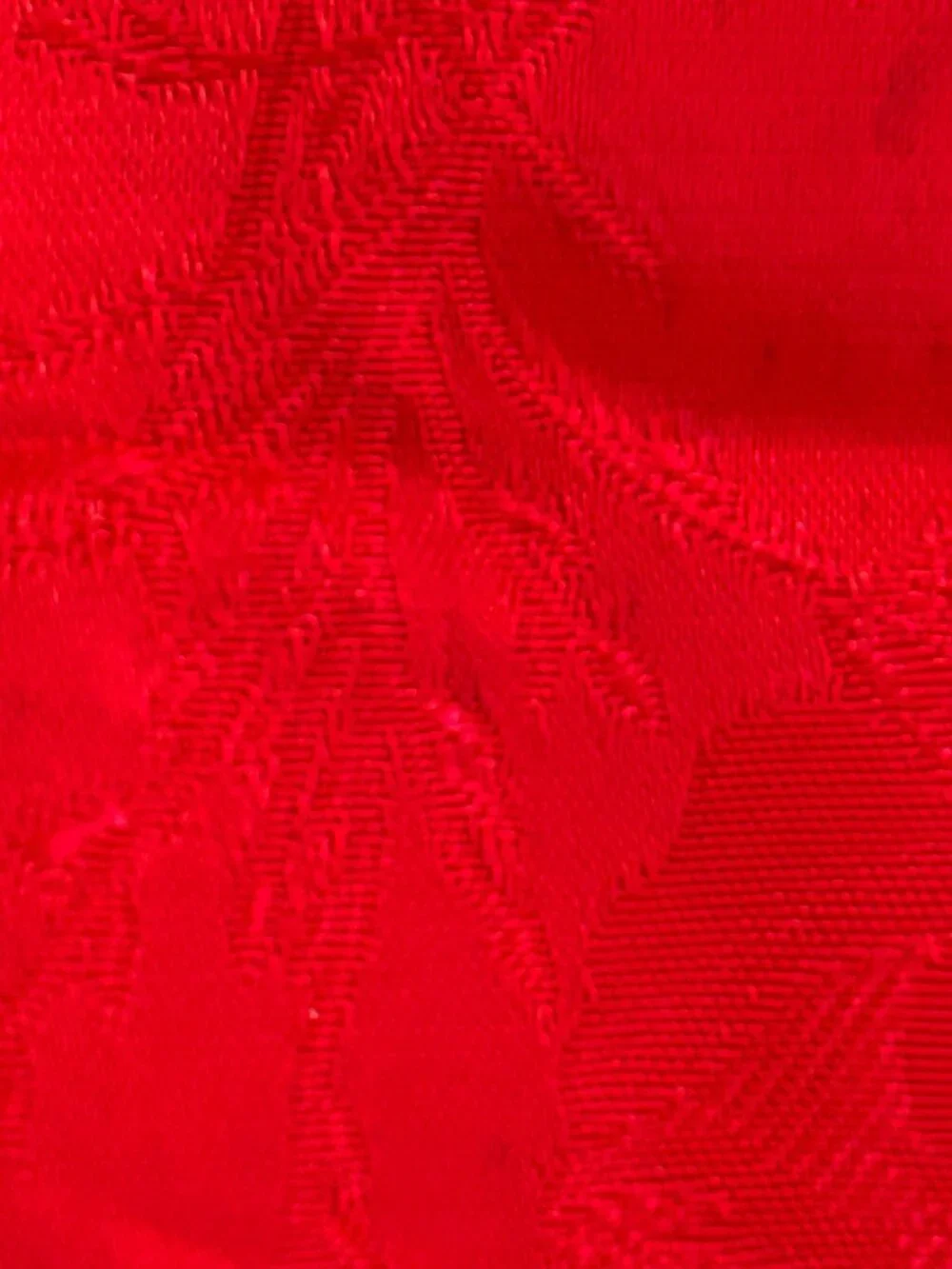 Vintage Red Damask Jacquard Fabric Unused 42 x 90 inches